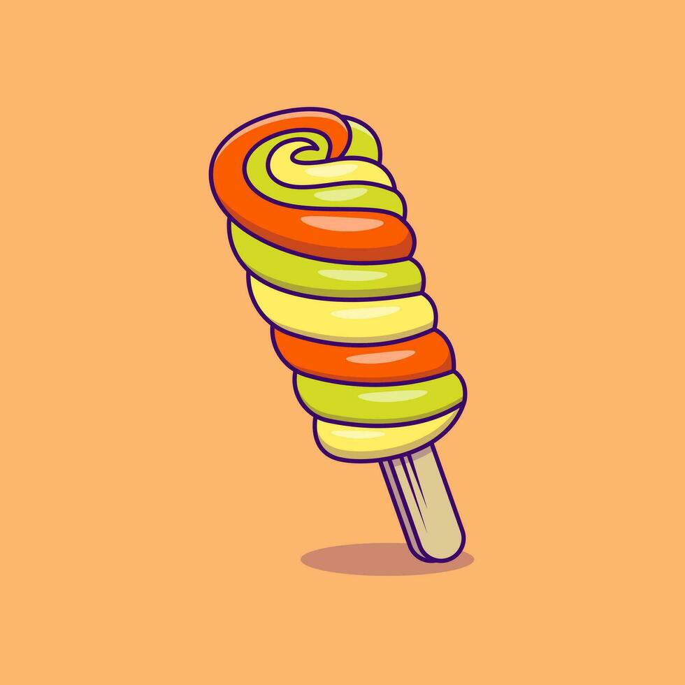 illustration vectorielle de dessin animé de crème glacée twister vecteur