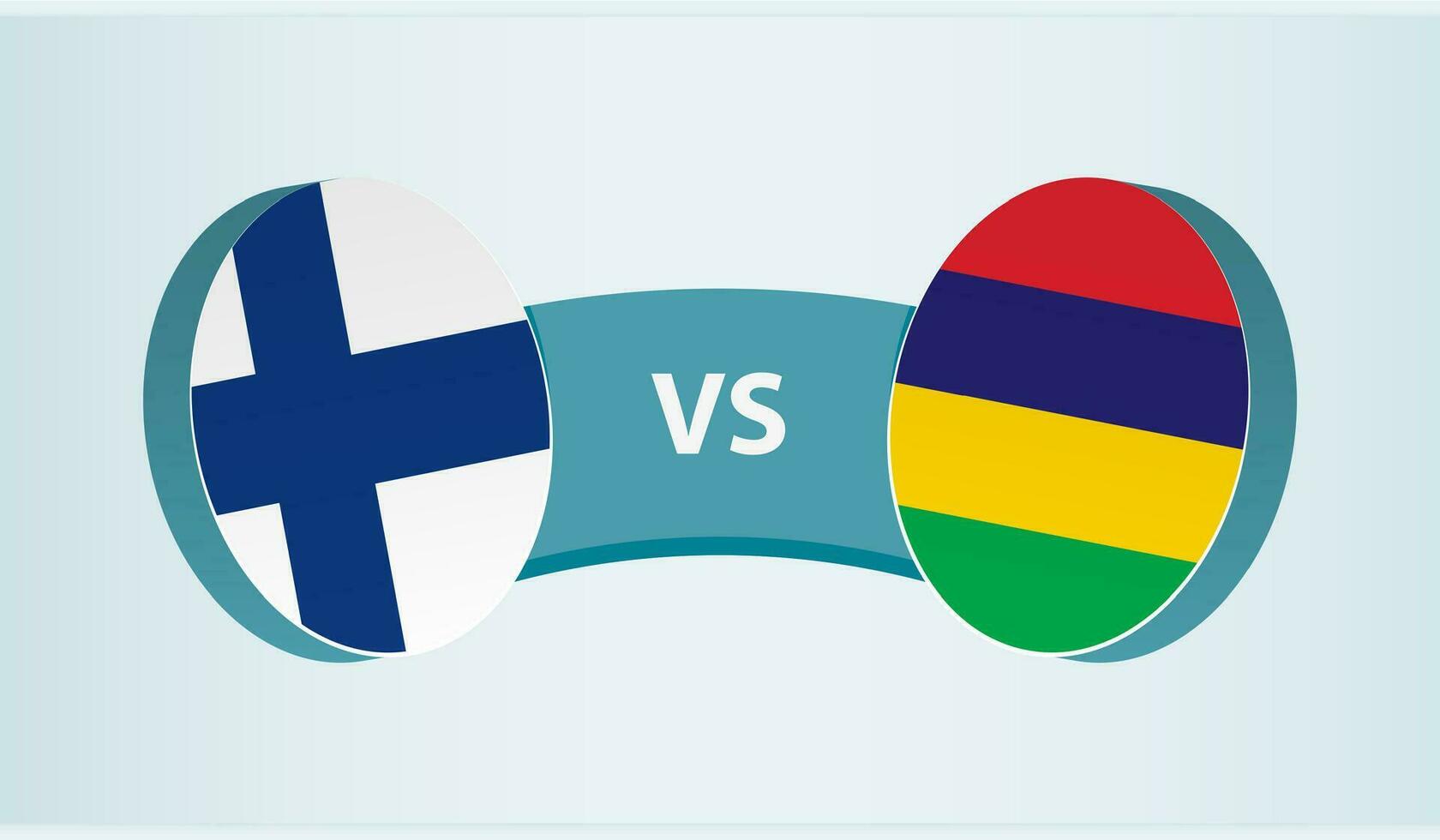 Finlande contre l'île Maurice, équipe des sports compétition concept. vecteur