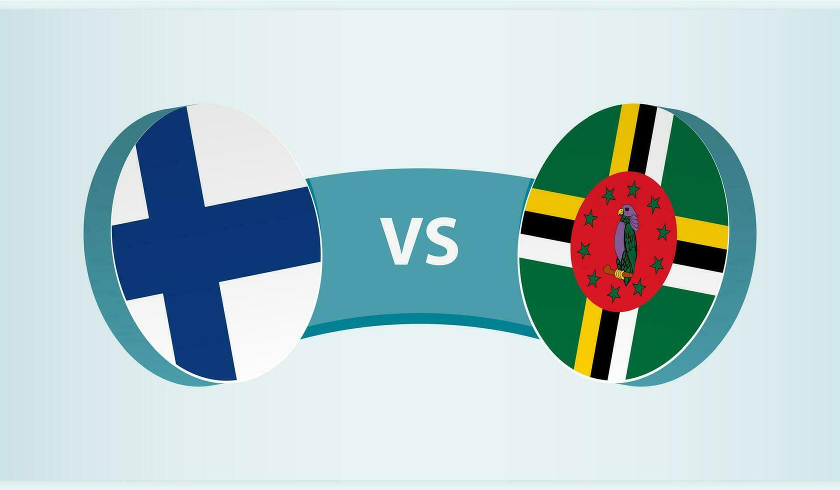 Finlande contre dominique, équipe des sports compétition concept. vecteur