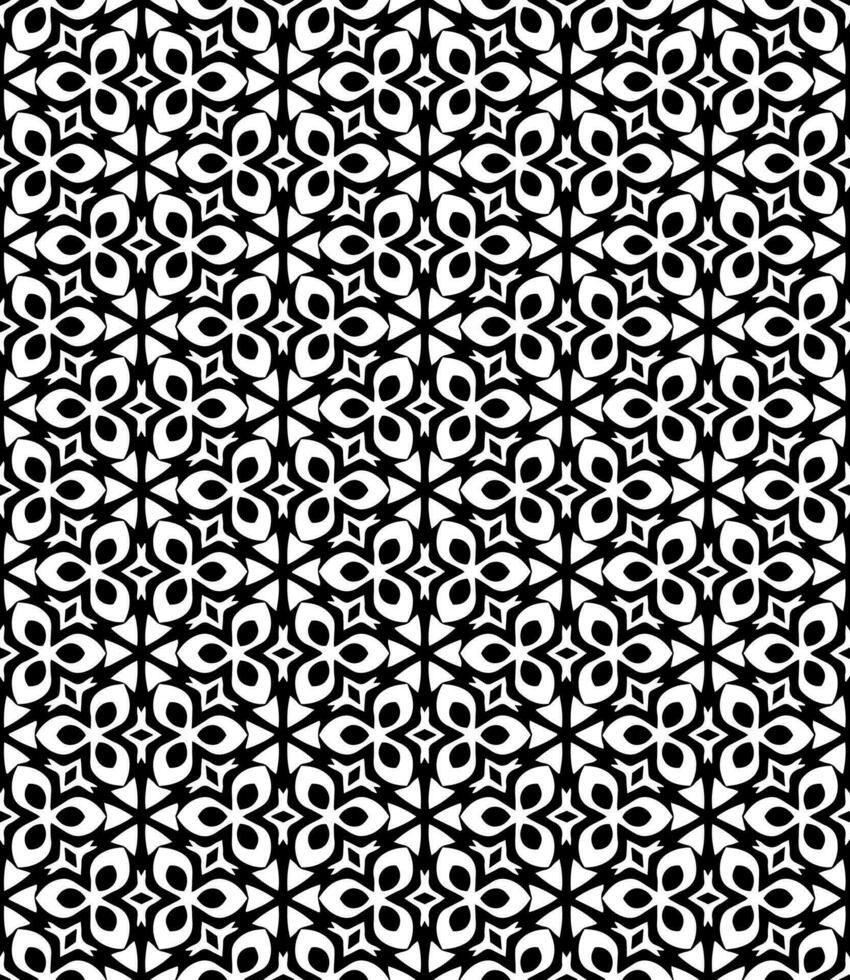 motif abstrait sans couture noir et blanc. arrière-plan et toile de fond. conception ornementale en niveaux de gris. vecteur