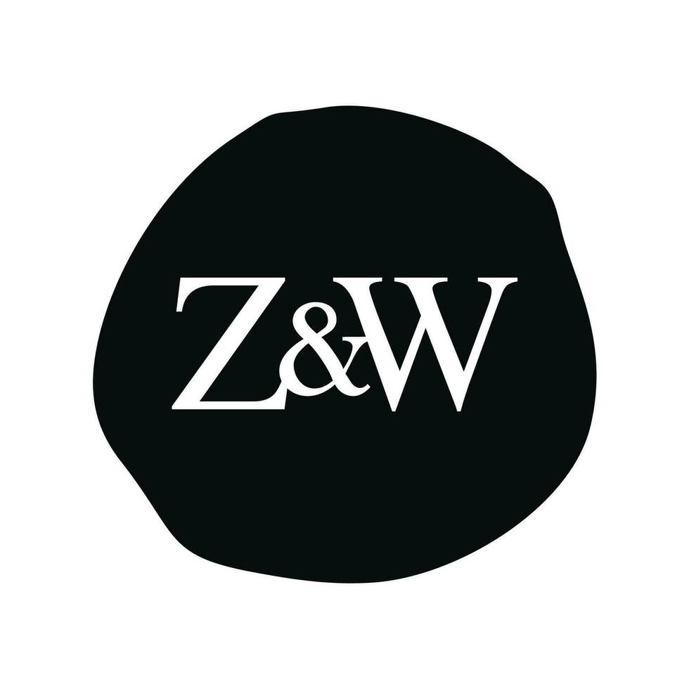 zw initiale logo lettre brosse monogramme entreprise vecteur