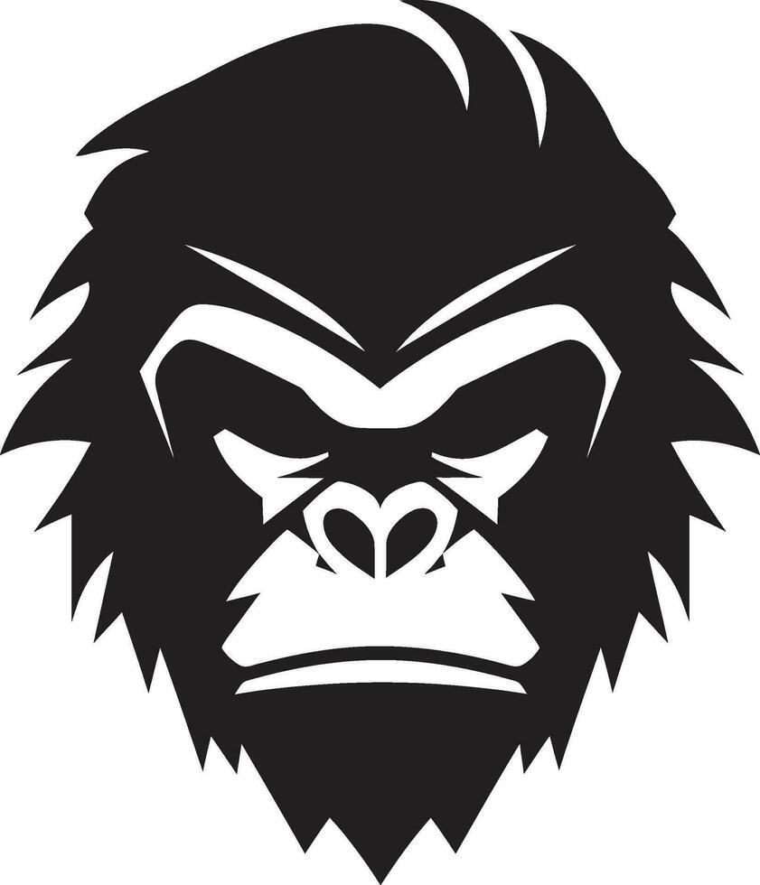 Roi de le jungle logo icône singe majesté dans noir gorille symbole vecteur