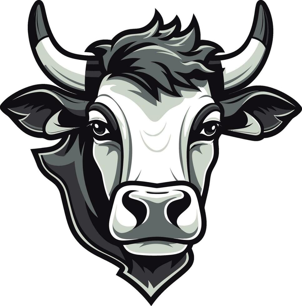 laitier vache logo conception dans noir vecteur noir vecteur laitier vache logo conception modèle