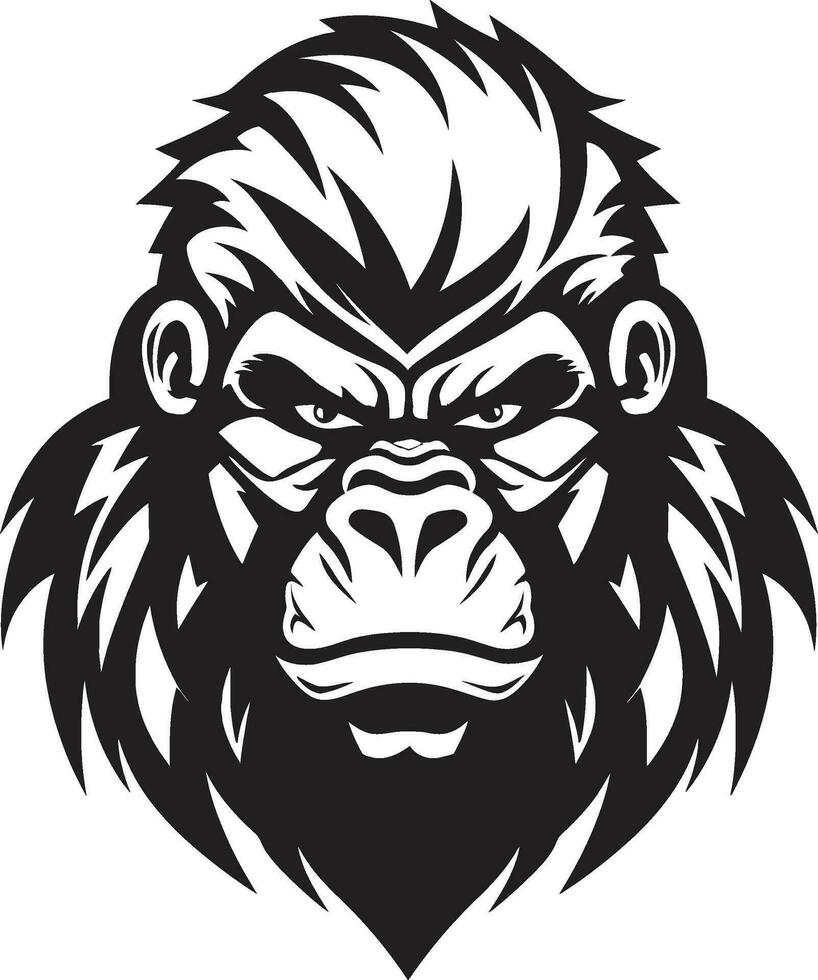 sérénité dans monochrome singe logo icône minimaliste faune la grâce vecteur emblème
