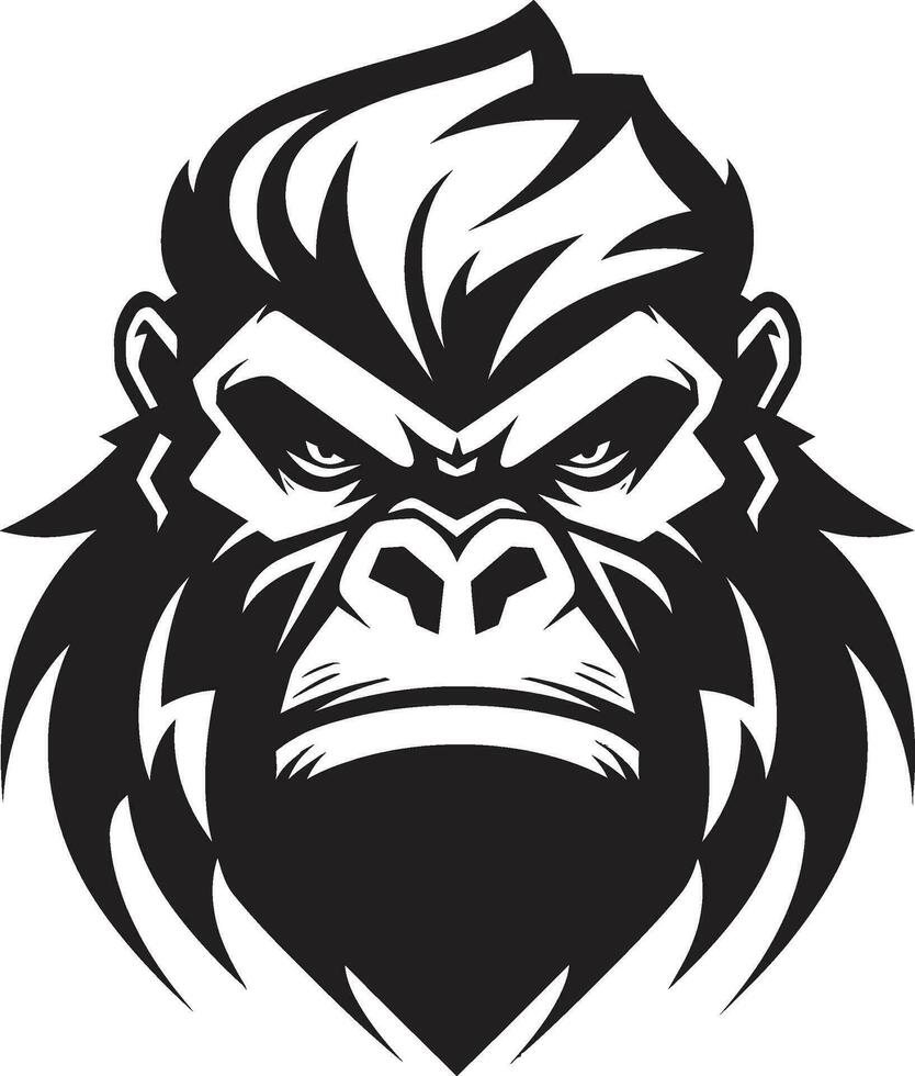 jungle majesté gorille vecteur talent artistique la faune monarque minimaliste logo conception
