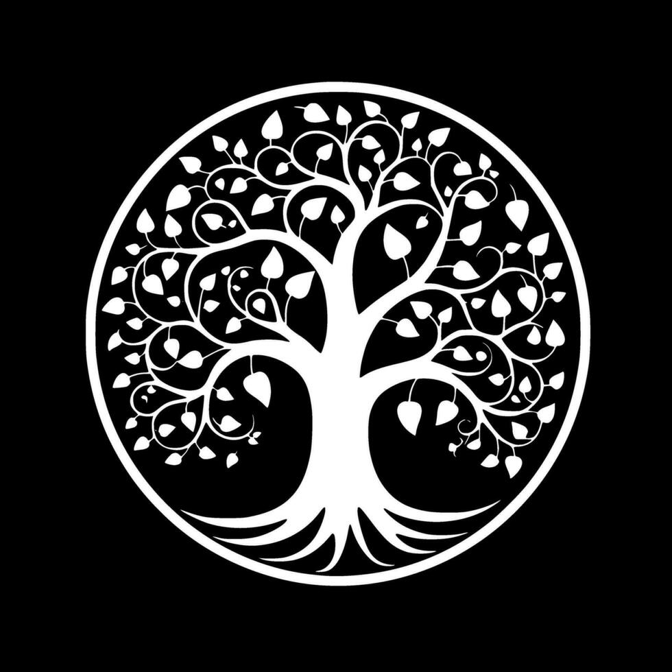 arbre - minimaliste et plat logo - vecteur illustration