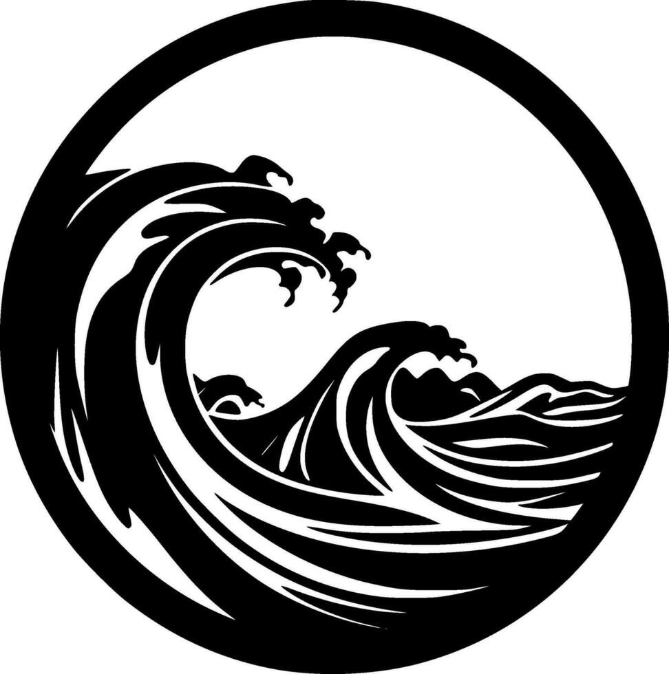 vagues - minimaliste et plat logo - vecteur illustration