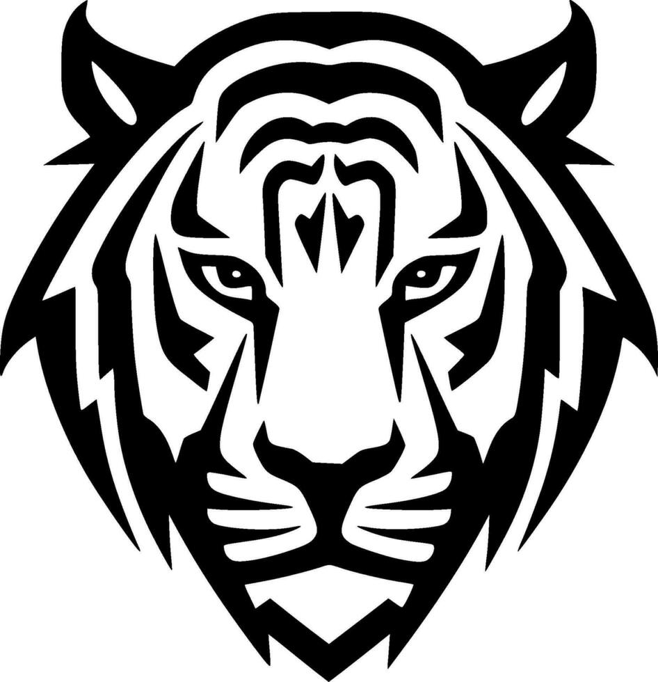 tigre, noir et blanc vecteur illustration