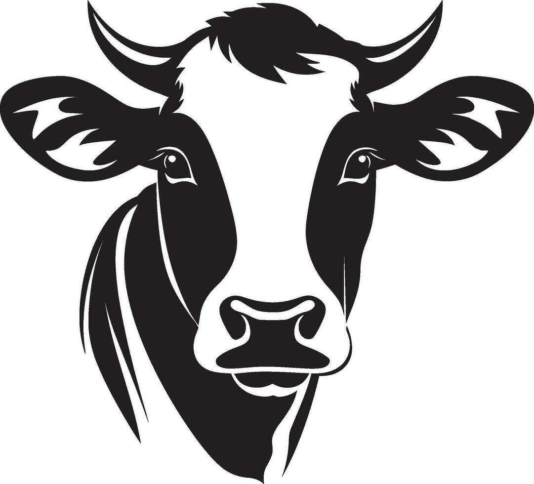 vecteur laitier vache logo noir pour Créatif affaires laitier vache logo icône noir vecteur pour éducatif affaires