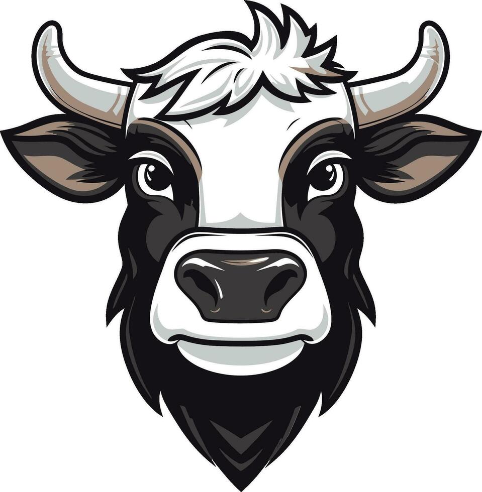 laitier vache logo icône noir vecteur pour designer noir vecteur laitier vache logo icône