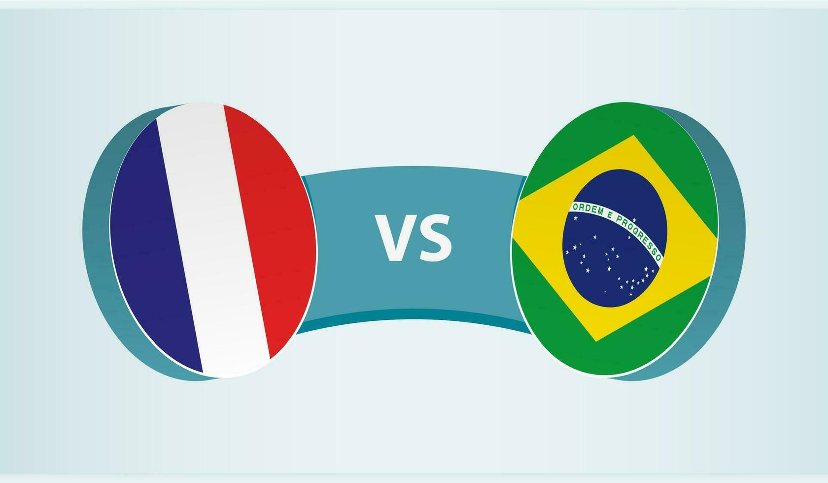France contre Brésil, équipe des sports compétition concept. vecteur
