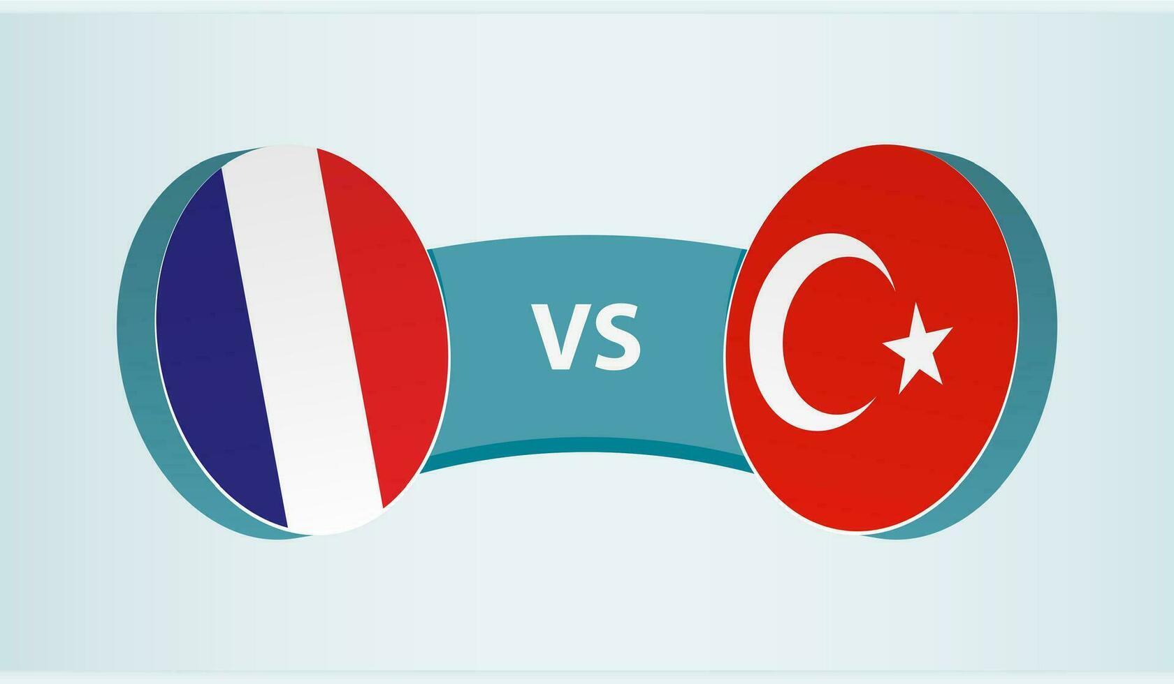 France contre Turquie, équipe des sports compétition concept. vecteur