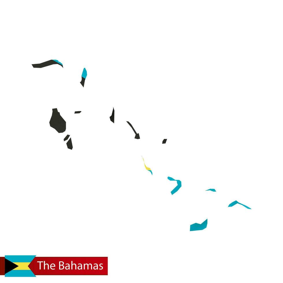 le Bahamas carte avec agitant drapeau de pays. vecteur