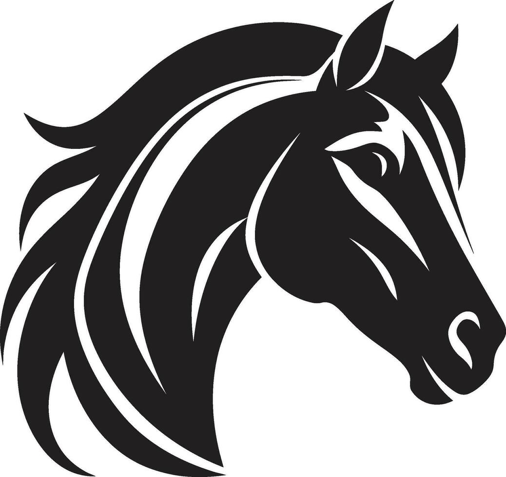 majestueux majesté dans simplicité monochrome logo sérénité dans noir et blanc cheval symbole vecteur