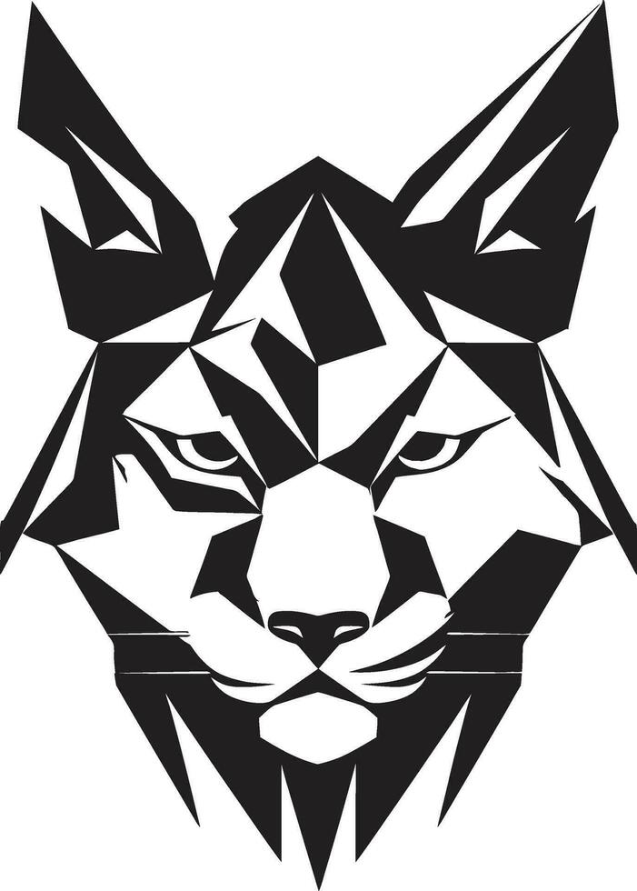 la faune élégance dans simplicité Lynx icône minimaliste harceleurs la grâce noir emblème vecteur