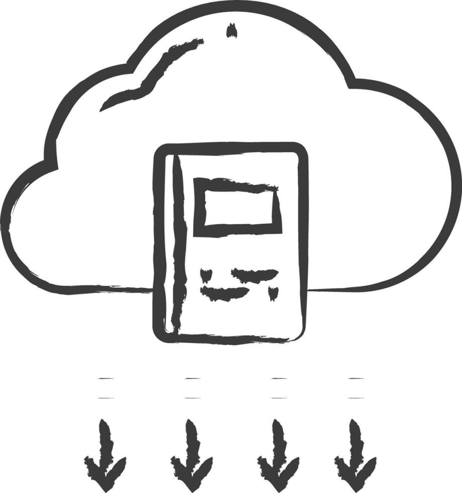 nuage livre main tiré vecteur illustration