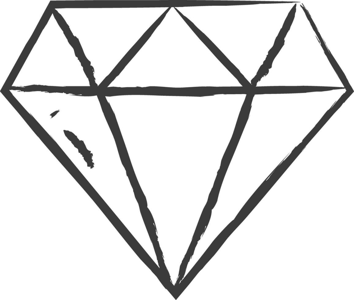 diamant main tiré vecteur illustration