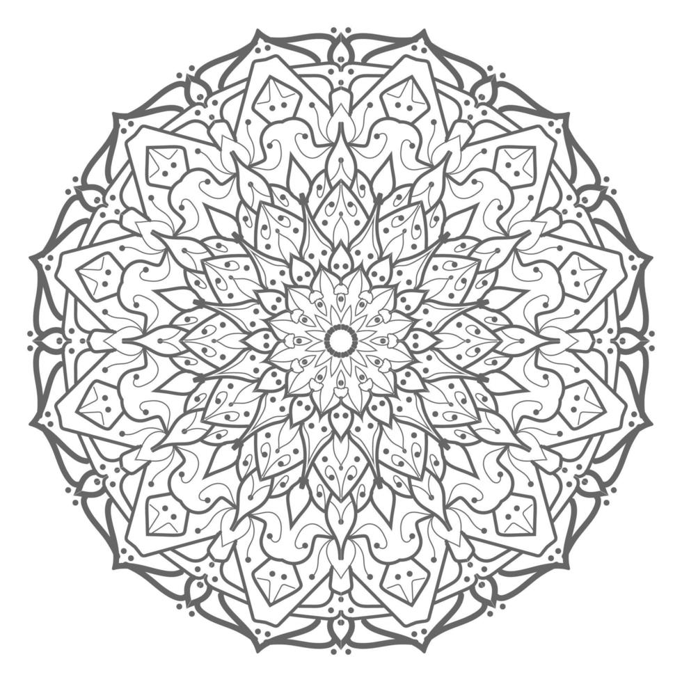 motif circulaire en forme de mandala avec fleur pour henné vecteur