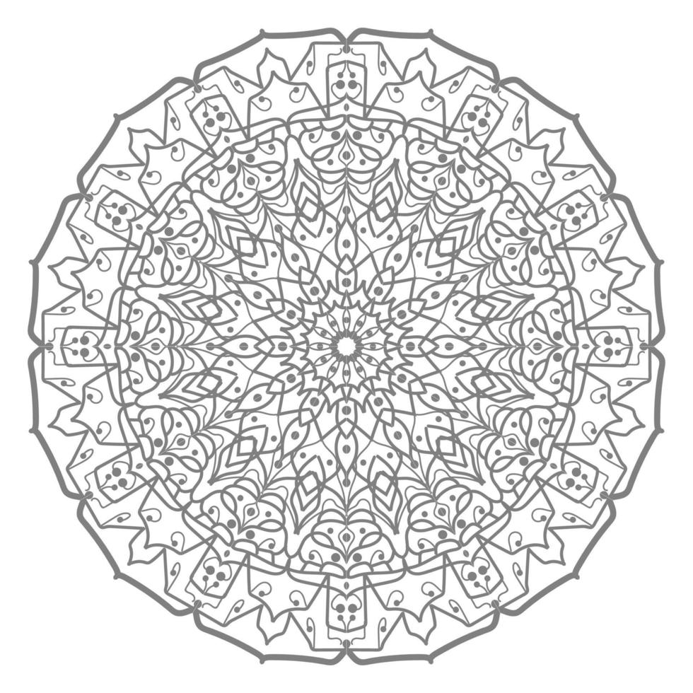 motif circulaire en forme de mandala avec fleur pour henné vecteur