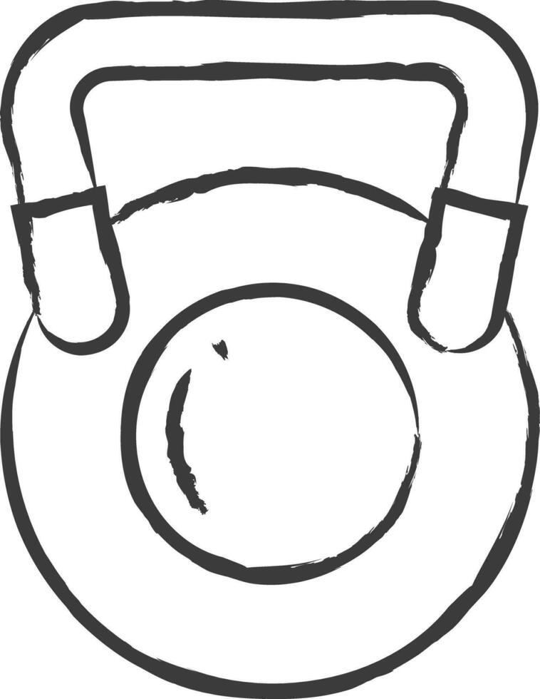 kettlebell main tiré vecteur illustration