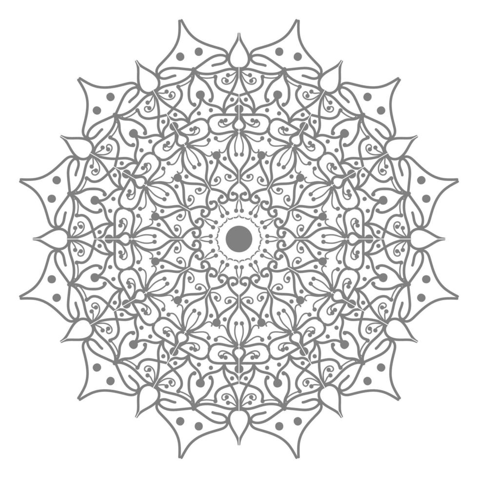 motif circulaire en forme de mandala avec fleur pour henné vecteur