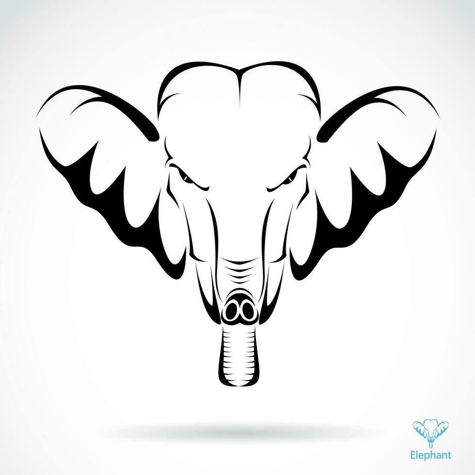 vecteur de un l'éléphant tête sur blanc arrière-plan, faune animaux. facile modifiable en couches vecteur illustration.