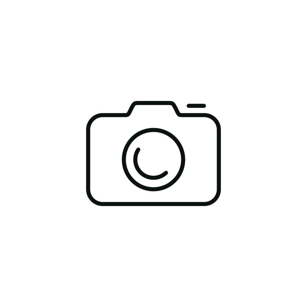 icône de ligne de caméra isolé sur fond blanc vecteur