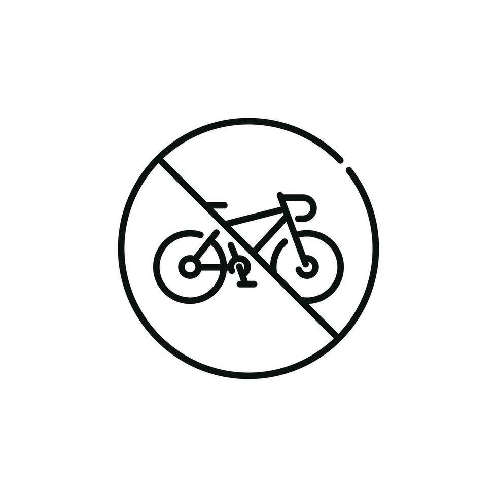 non vélo ligne icône signe symbole isolé sur blanc Contexte vecteur