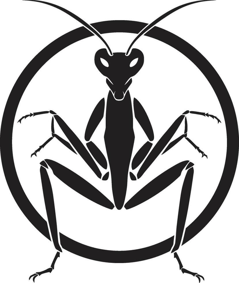 noble mante majesté noir logo art insecte silhouette excellence emblématique icône vecteur