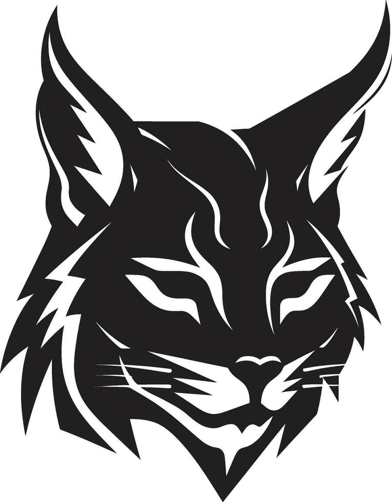 élégant chat sauvage ambassadeur monochromatique vecteur safari sentinelle Lynx emblème conception