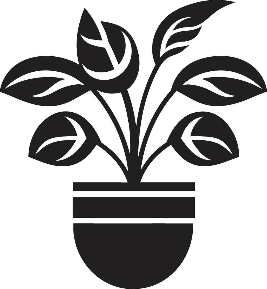 élégance dans simplicité iconique plante icône emblème de la nature minimaliste vecteur symbole