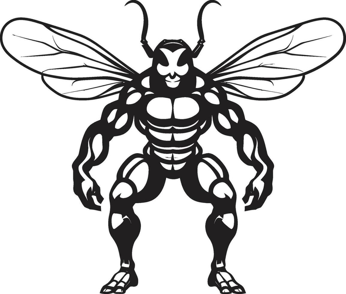 puissant frelon silhouette iconique conception frelon emblème de agression vecteur logo