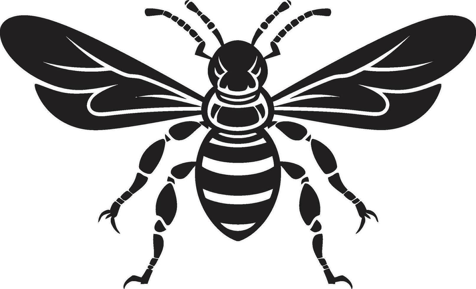 sérénité sentinelle frelon emblématique conception sauvage beauté de le ruche noir logo vecteur