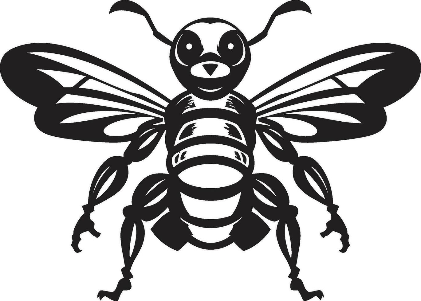 noble insecte emblème monochromatique symbole puissant piquer majesté logo art vecteur