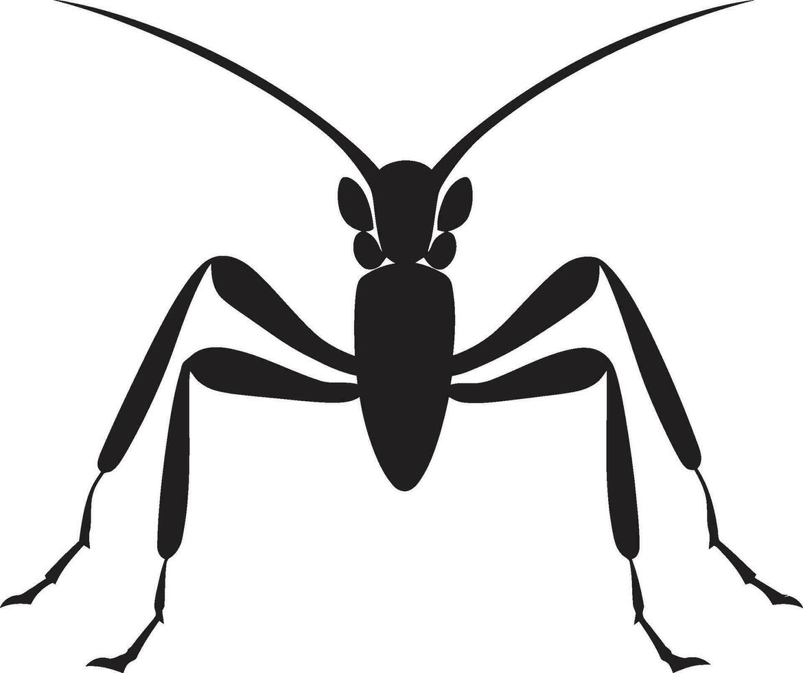 gracieux insecte silhouette iconique conception élégant prier mante profil minimaliste logo vecteur