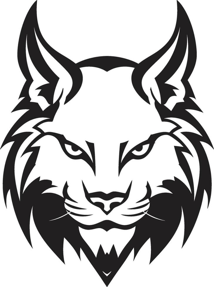 élégant félin excellence emblématique art conception iconique tige regard noir vecteur Lynx