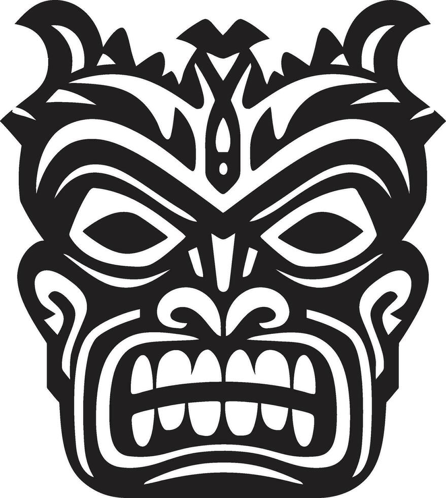 tribal totem dans monochrome iconique logo art élégance dans patrimoine emblématique tiki symbole vecteur