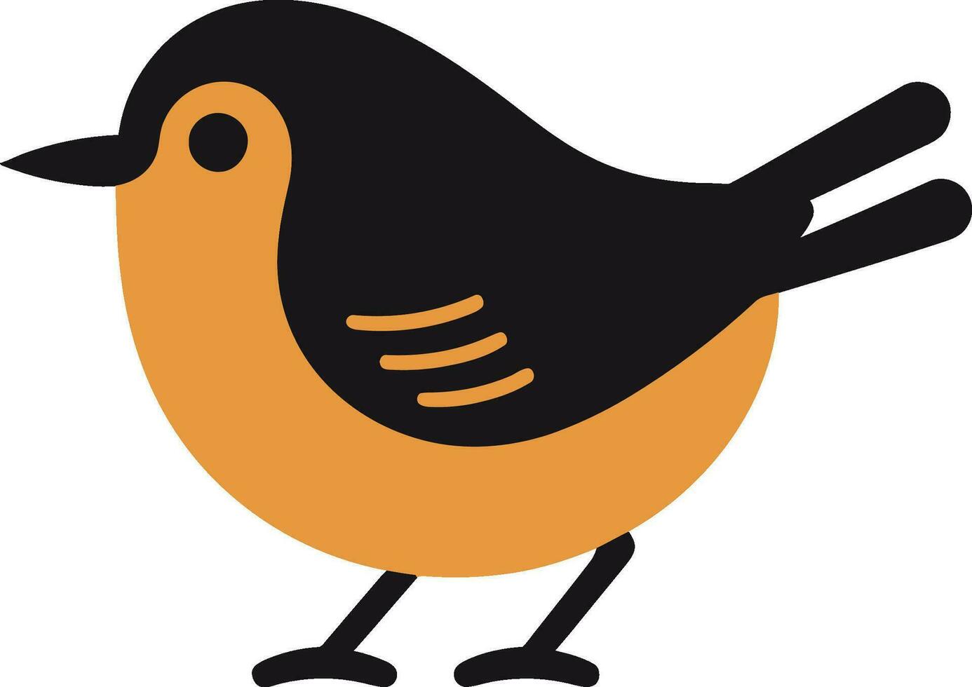 noble aviaire Gardien noir vecteur emblème natures sérénade monochrome Robin symbole