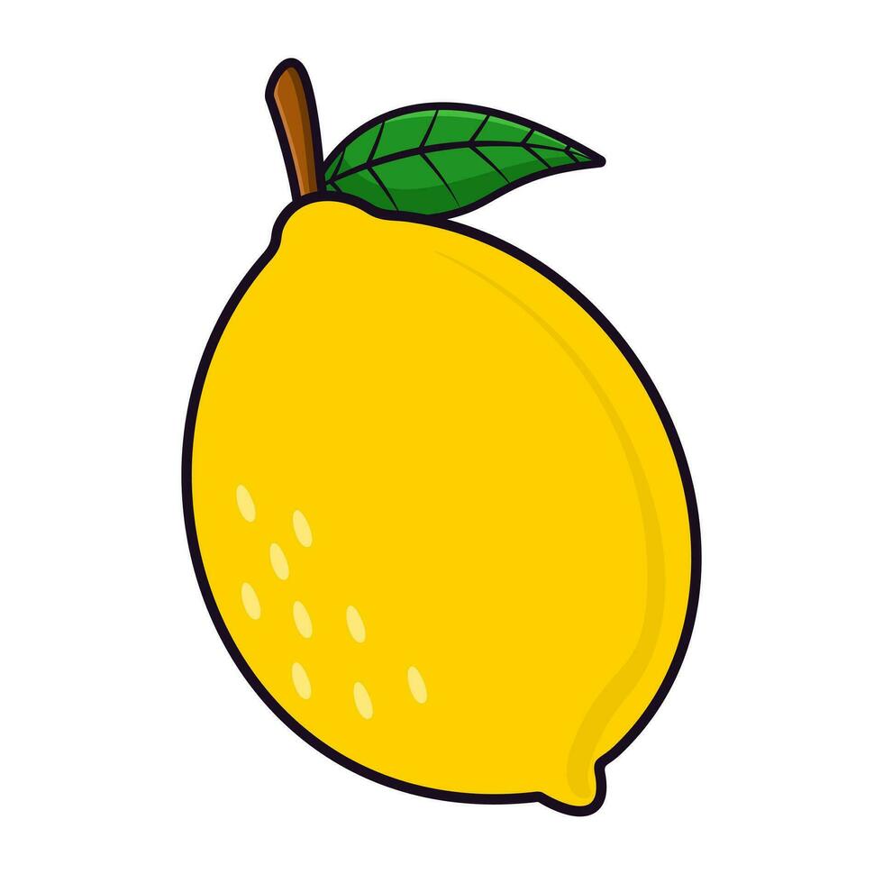 vecteur citron fruit dessin animé icône illustration. nourriture fruit icône concept isolé