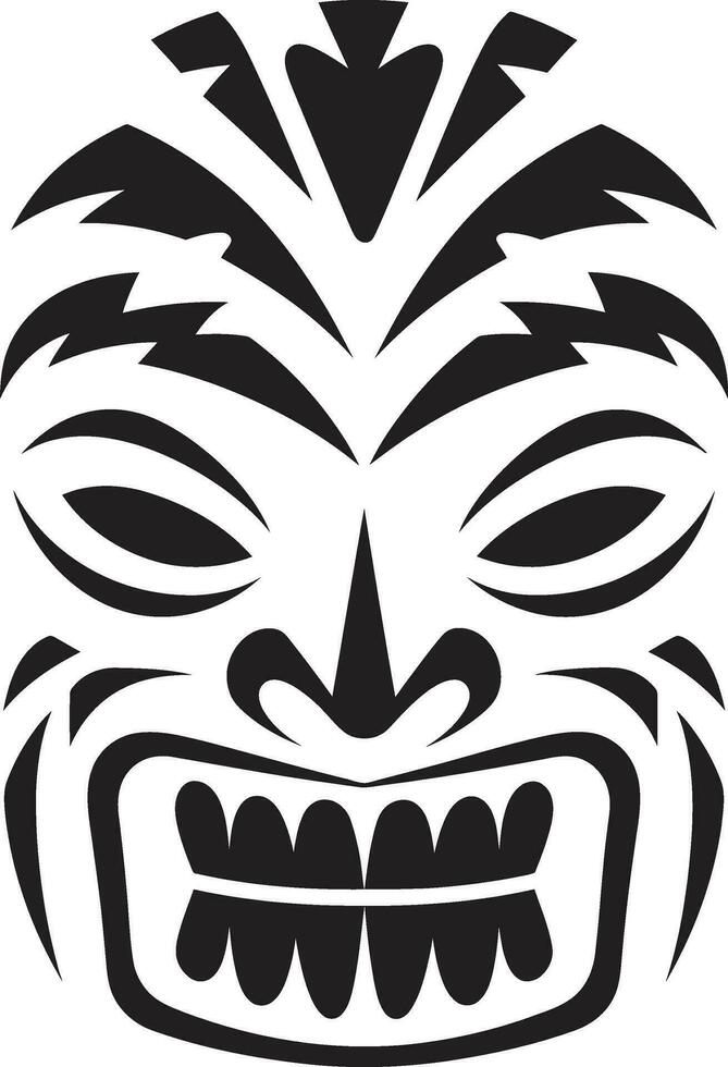 élégant symbole de culturel richesse monochrome emblème royal tiki art dans noir emblématique logo vecteur