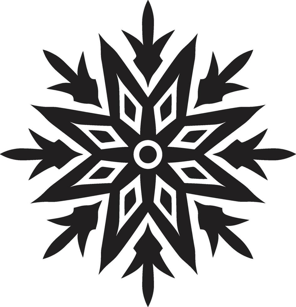 élégant flocon de neige emblème moderne noir logo conception hivers beauté iconique monochromatique flocon de neige vecteur
