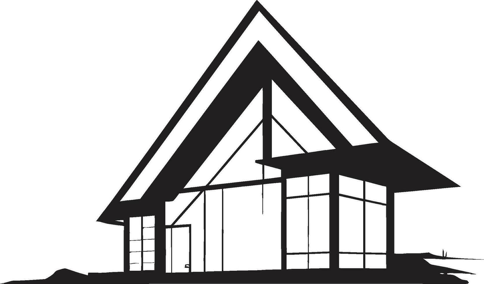 minimaliste villa immobilier noir logo icône réel biens majesté moderne villa emblème vecteur