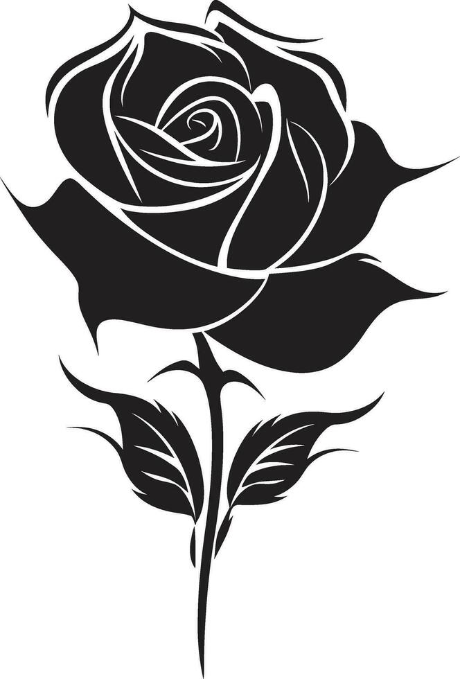 fleurs beauté dans noir emblématique conception emblématique Rose sérénité logo silhouette vecteur
