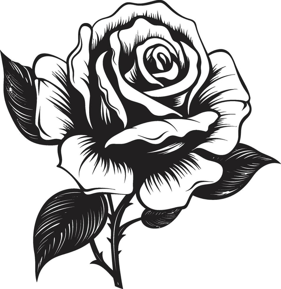 épanouissement beauté iconique Rose symbole emblème de natures prime minimaliste conception vecteur