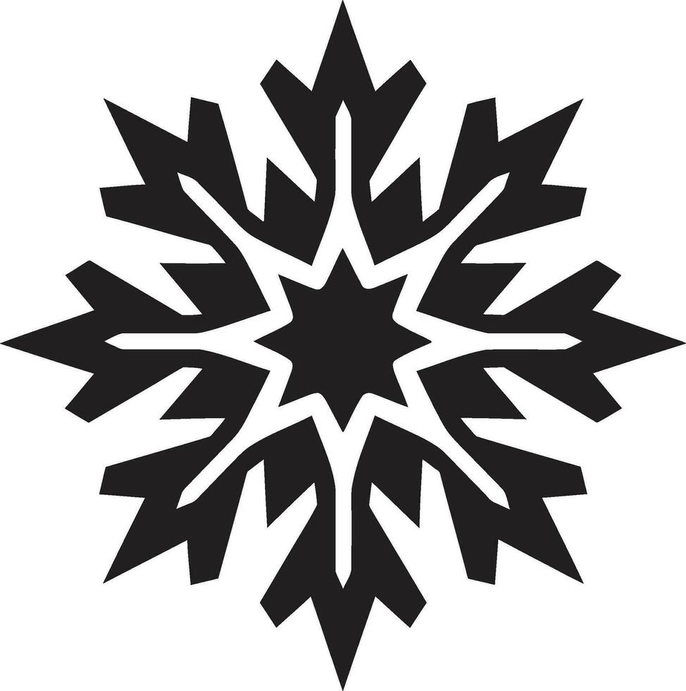 symbole de neigeux sérénité neige vecteur conception cristal majesté de hiver monochrome emblème