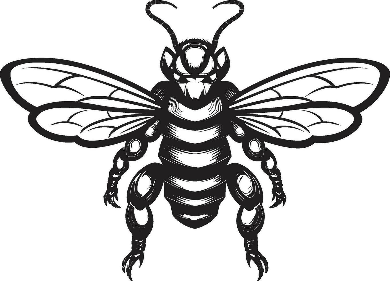 puissant piquer musclé frelon logo simpliste élégance insecte silhouette icône vecteur