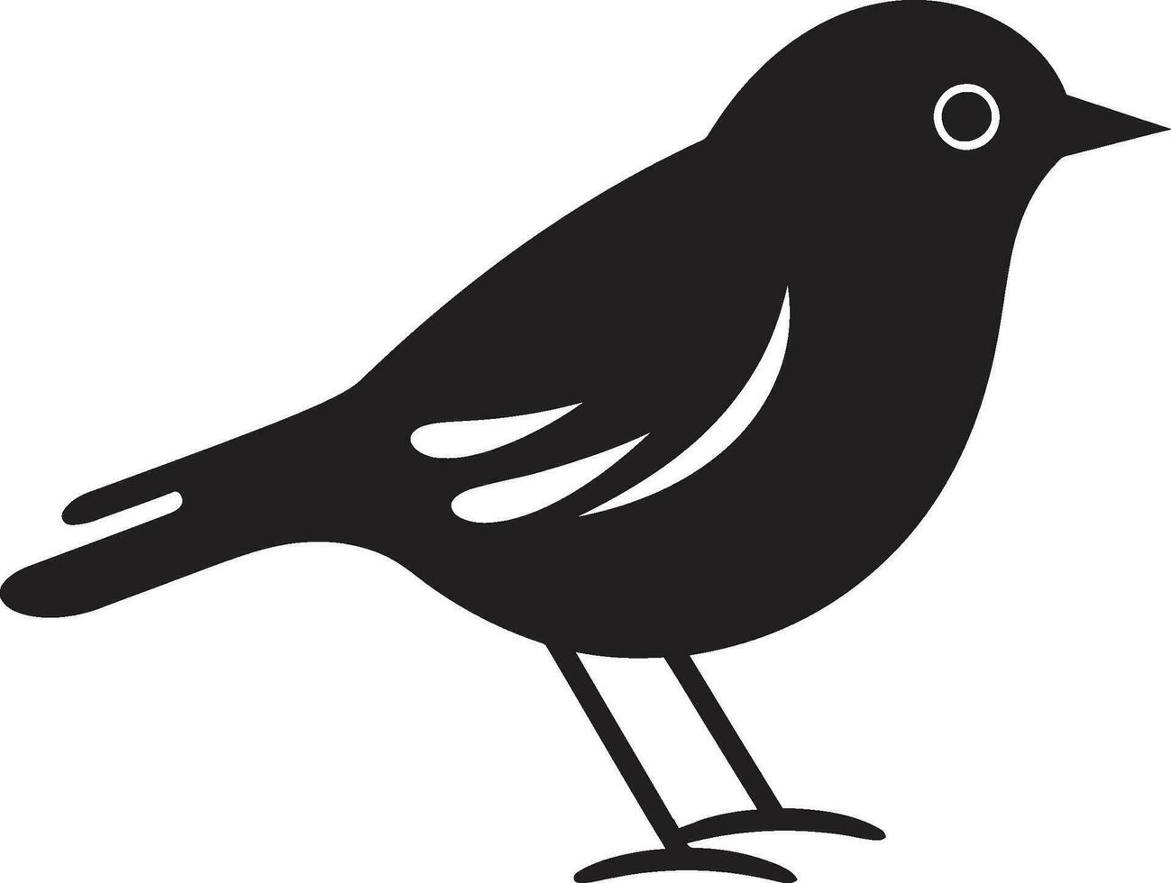 lyrique charme de le bois emblématique oiseau icône de chant des oiseaux beauté monochromatique symbole vecteur