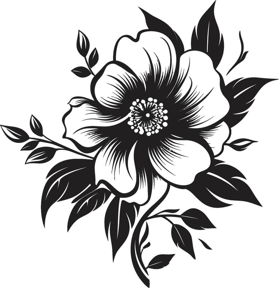 noir floral icône à créer une tropical conception noir floral icône à créer une désert conception vecteur