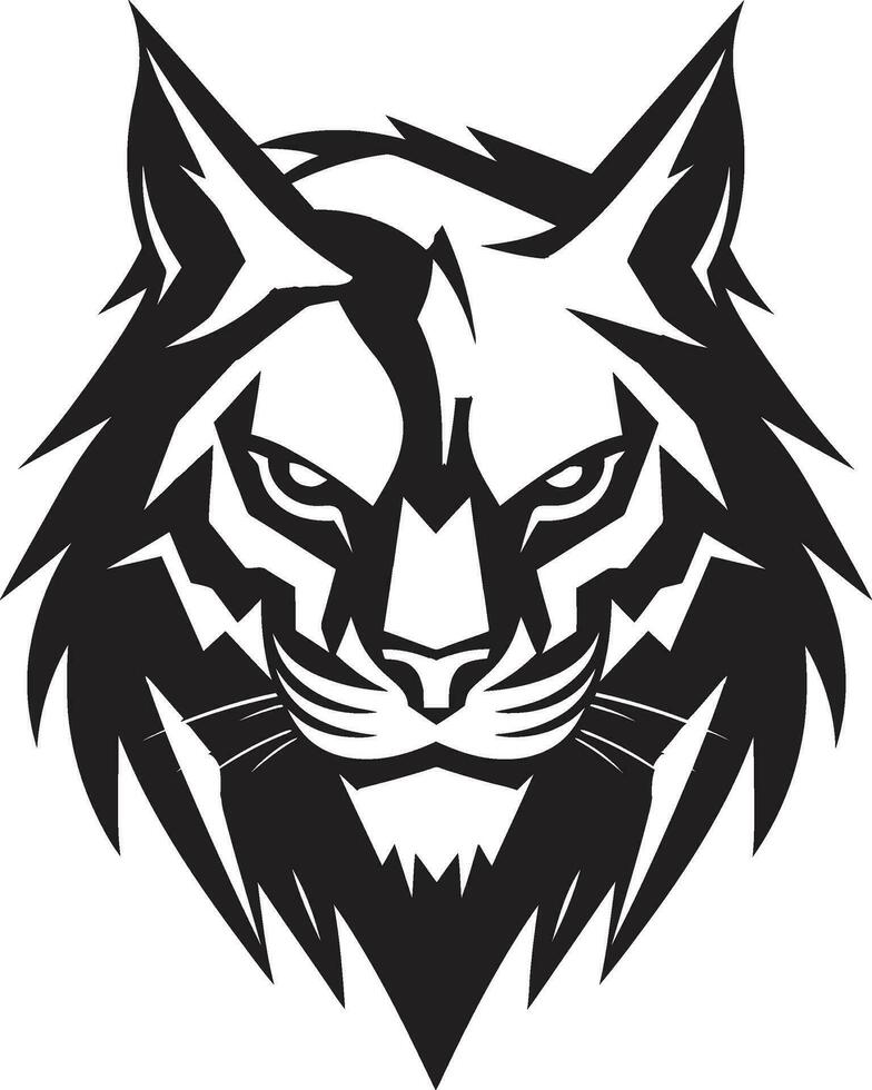 élégant Lynx regard noir vecteur icône majestueux majesté dans simplicité monochrome logo