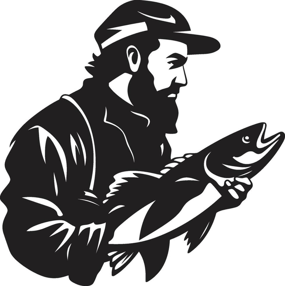 pêcheur logo avec pente Couleur moderne et dynamique pêcheur logo avec métallique Couleur luxueux et sophistiqué vecteur